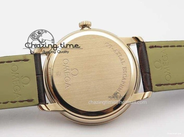 0316 Popular De Ville MK 1:1 Best Edition RG White Dial On Black Leather Asian Seagull T1701 (Sec@6) 8237